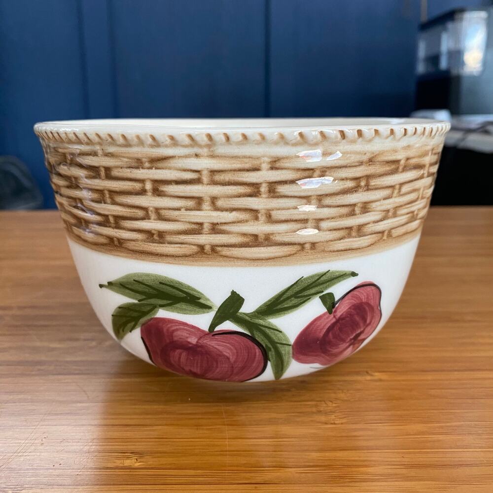 Alco Industries Apple Basket Wicker‎ Pattern 6” Bowl